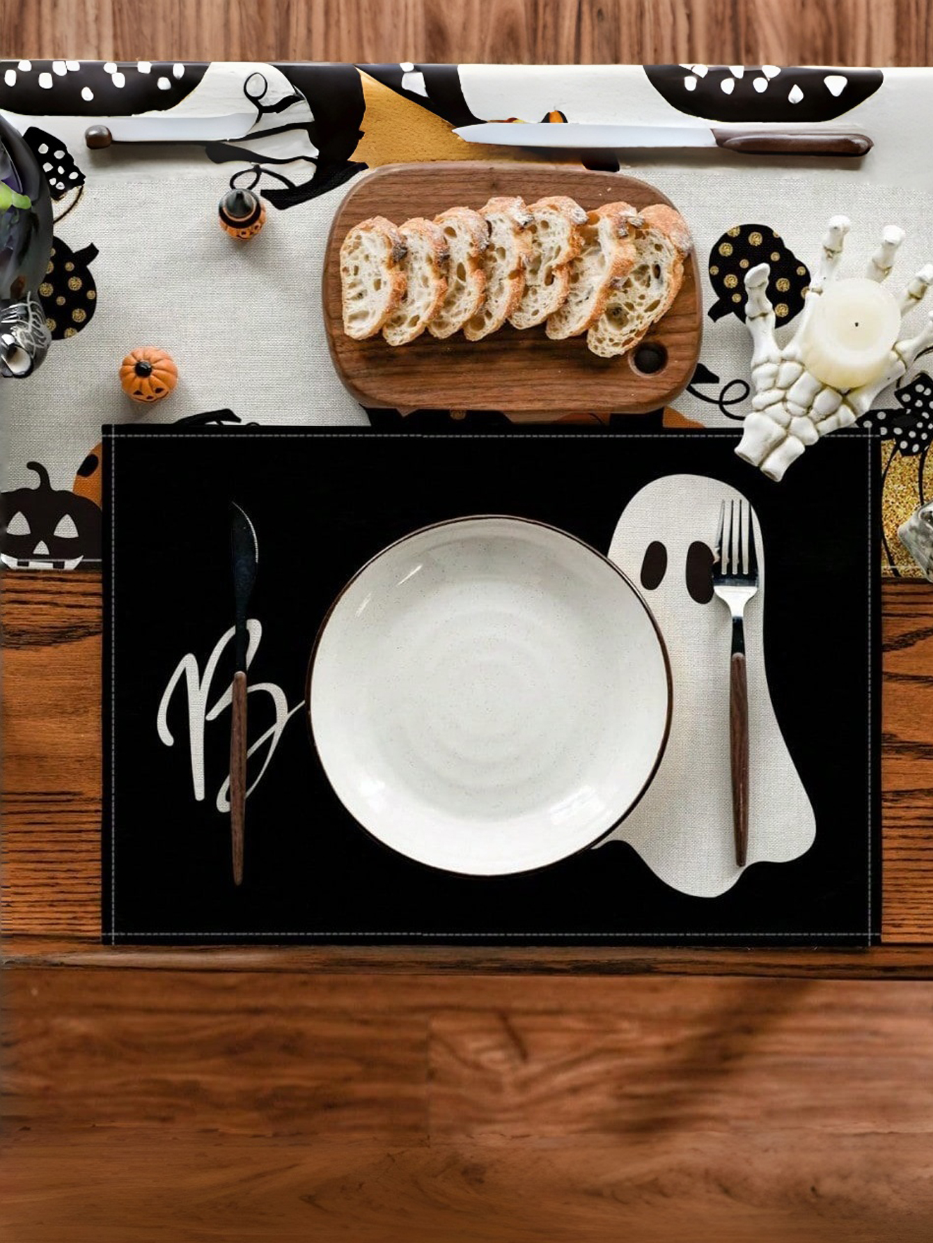 Ghost Halloween Placemat Customization Party Kitchen Dining Decor